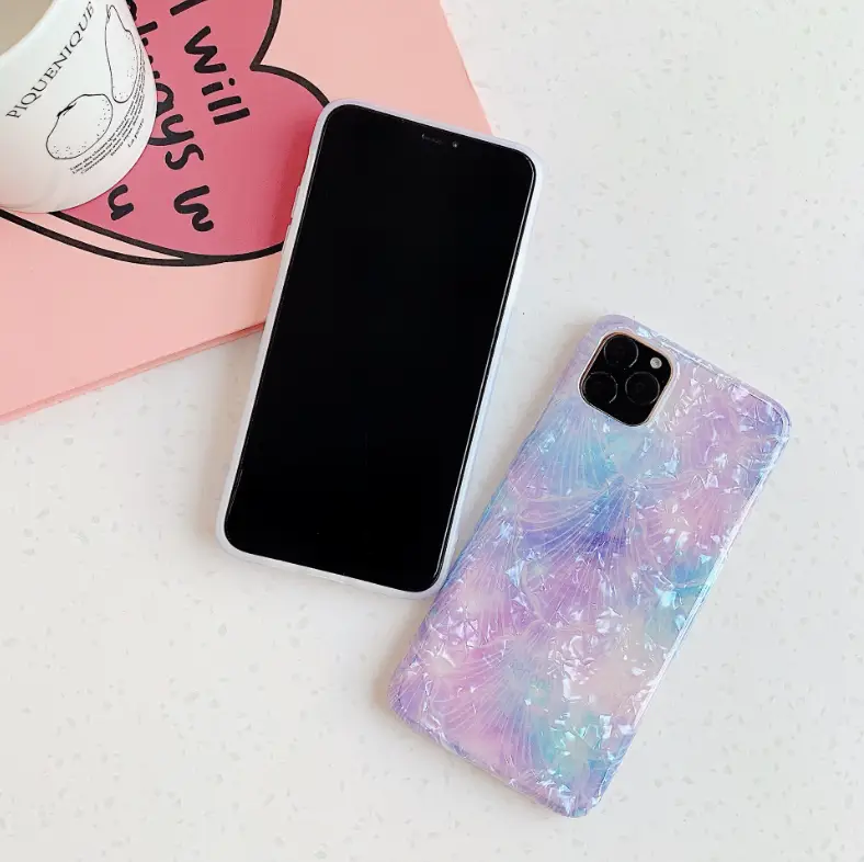Purple Bright Shell Mobile Phone Case Add Logo