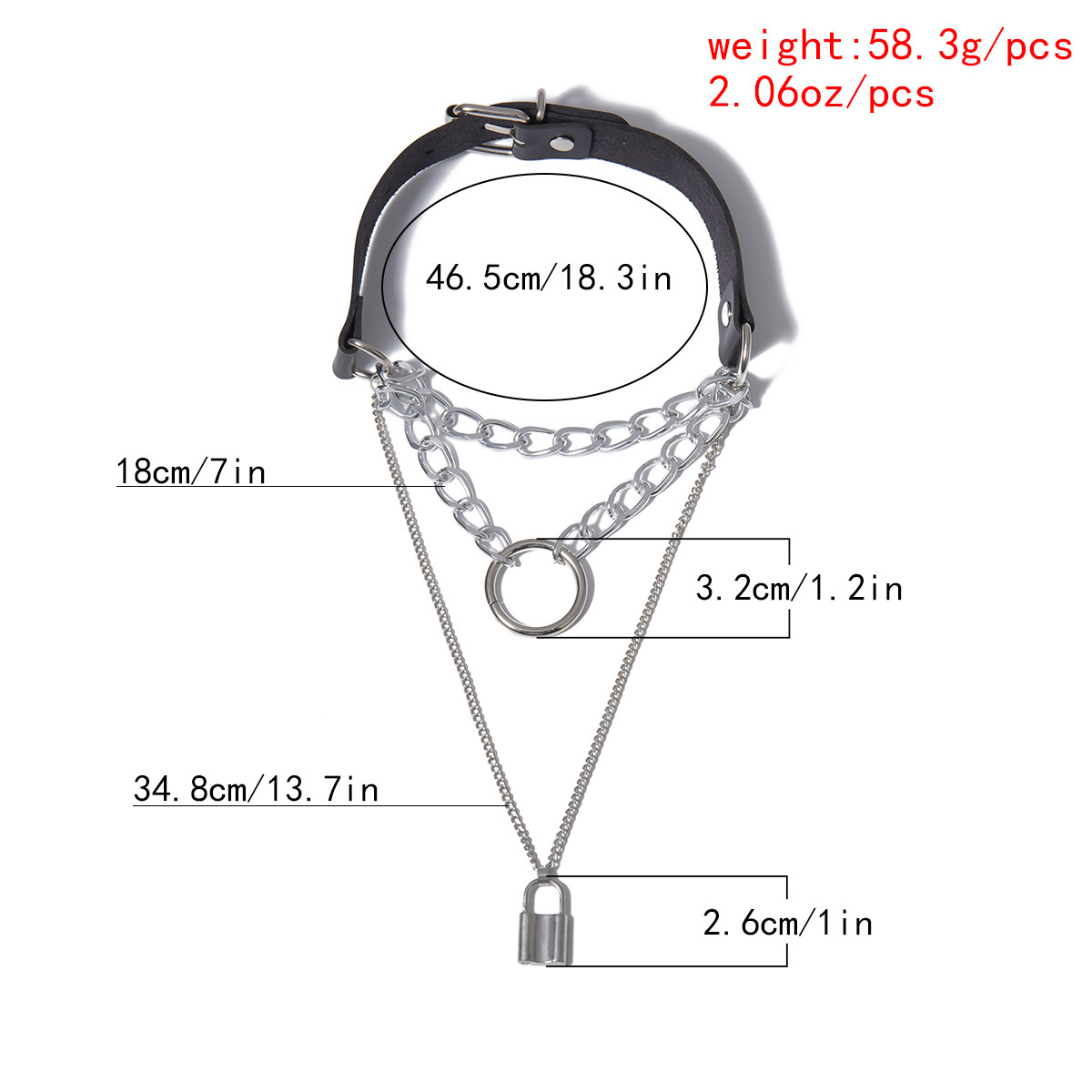 سلسلة هندسية متعددة الطبقات بتصميم روك عتيق