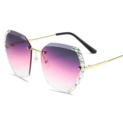 Women's UV protection diamond sunglasses Gradient Purple - Shop at LoveMi