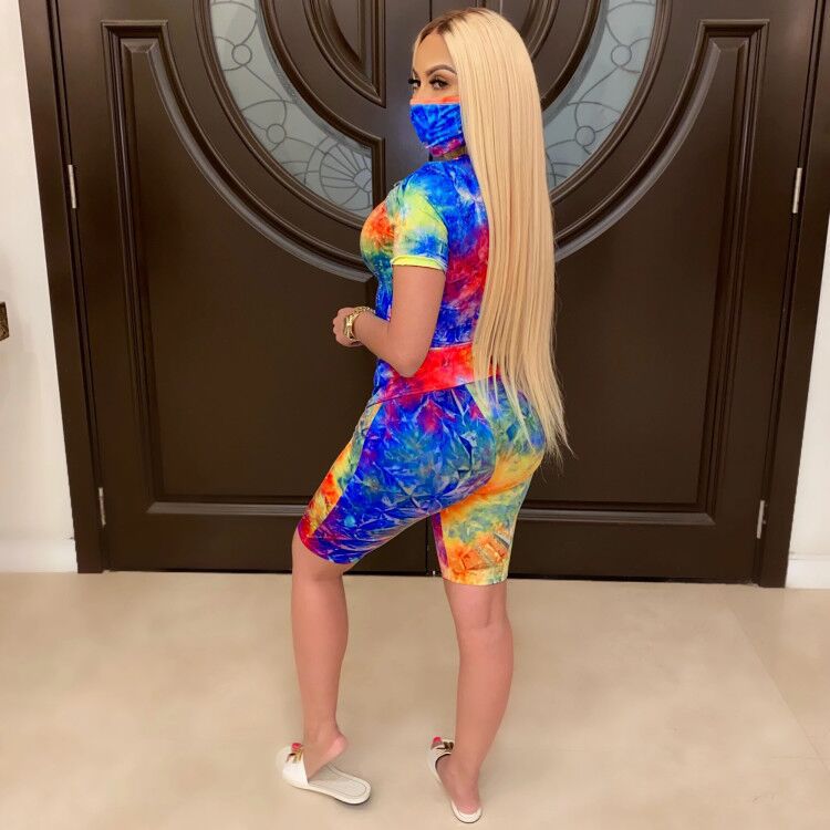 Tie-dye printed T-shirt set