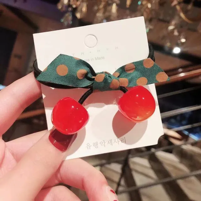 Cherries Hair Tie Hair Accessories Red - Shop at LoveMi