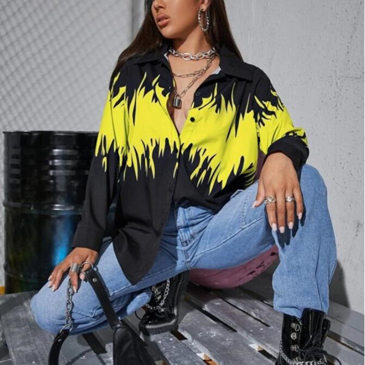 Autumn new women's long-sleeved printed casual lining