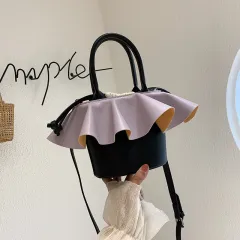 Drawstring shoulder bag - Purple - View 1