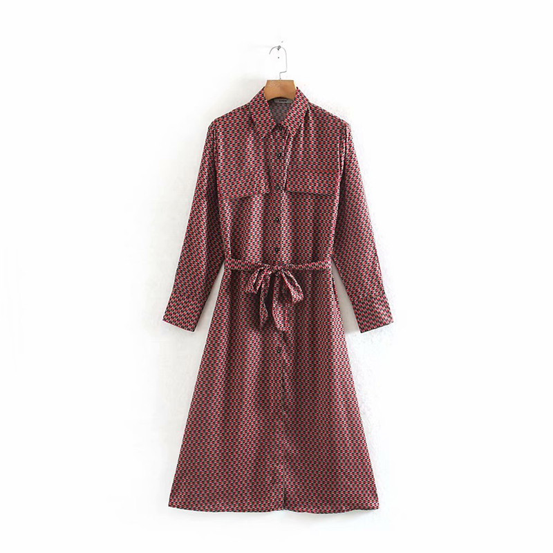 Shirt style long sleeve dress