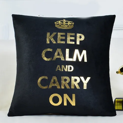 Stamping printed pillow Gold Black - Shop at LoveMi