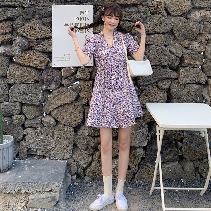 French retro floral skirt