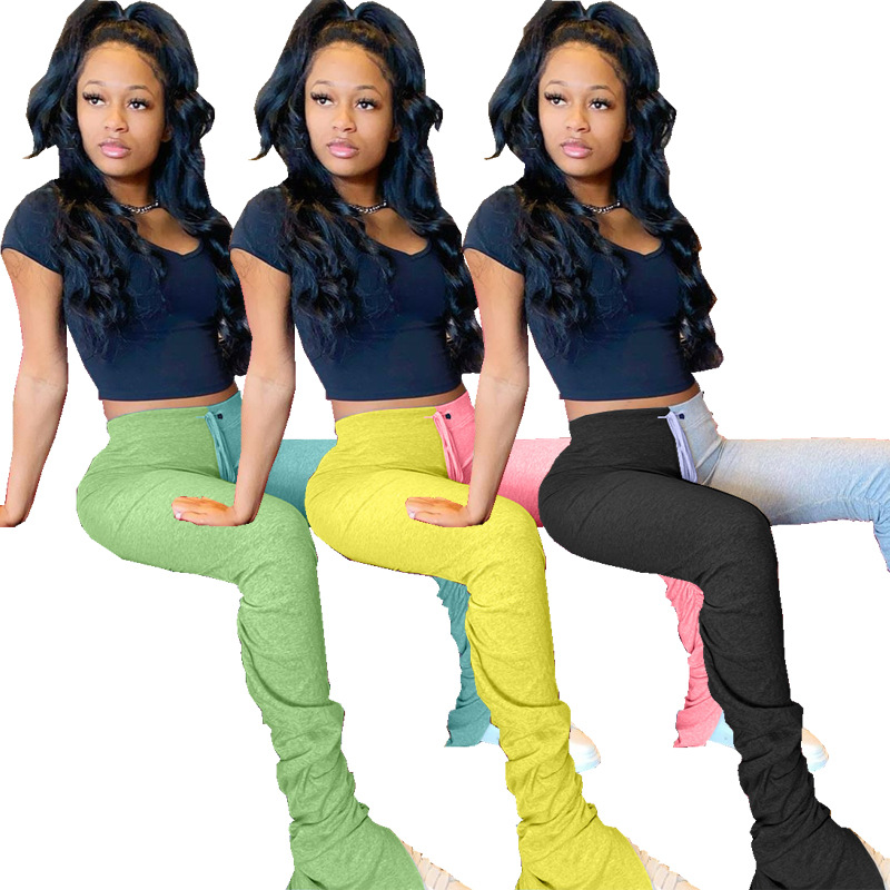 Colorblock lace trousers women's clothing