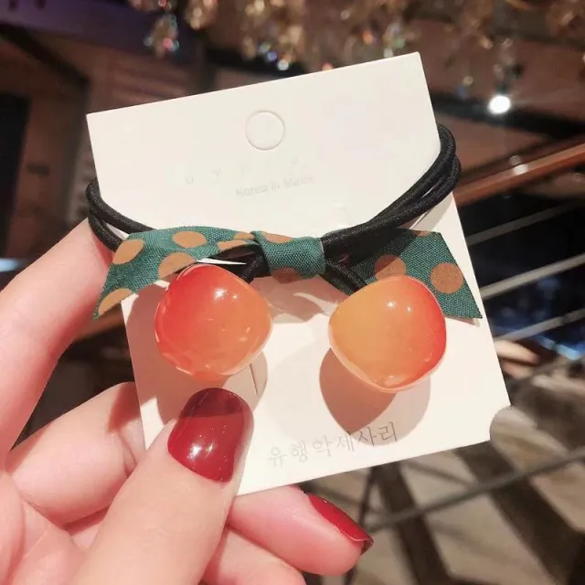 Cherries Hair Tie Hair Accessories Pink - Shop at LoveMi