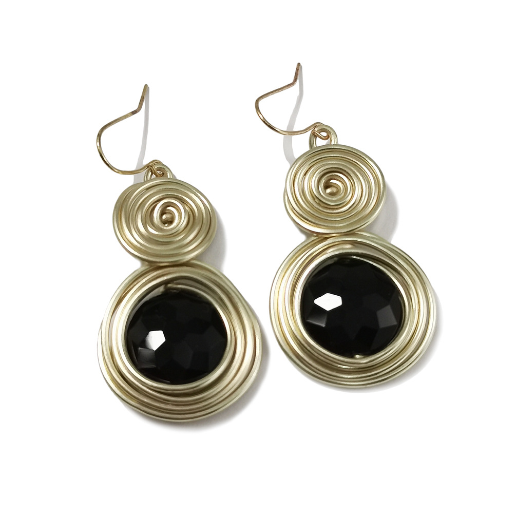 Metal wire spiral earrings