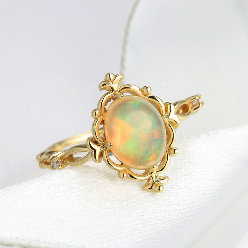 Pink Crystal Lemon Crystal 925 Sterling Silver Ring