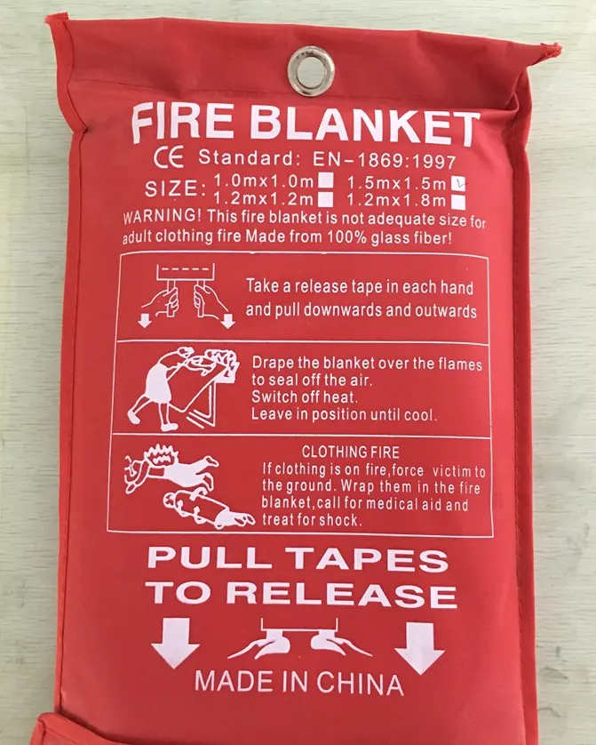Fire Blanket Fiberglass Flame Retardant Emergency Survival Shelter Safety