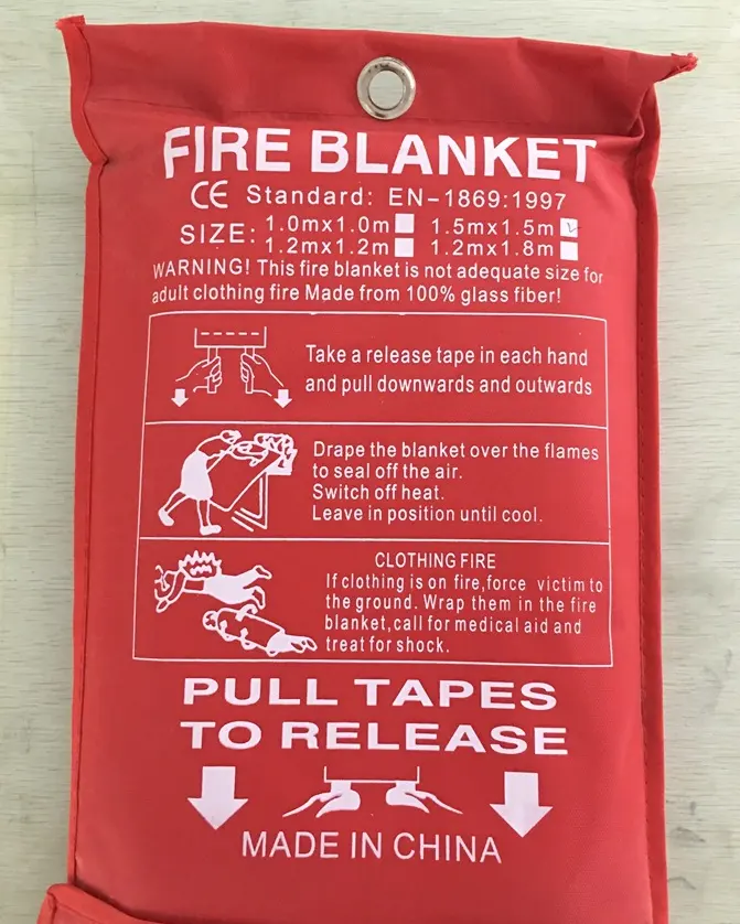 Fire Blanket Fiberglass Flame Retardant Emergency Survival