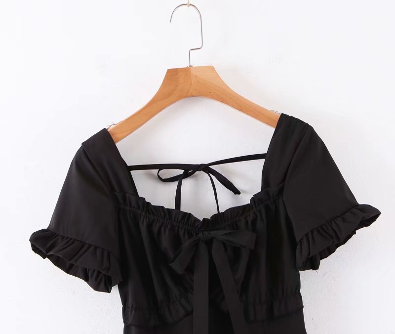 Sexy short skirt with wooden ears