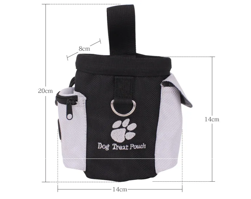Dog Food Snacks Waterproof Pet Waist Bag - Black