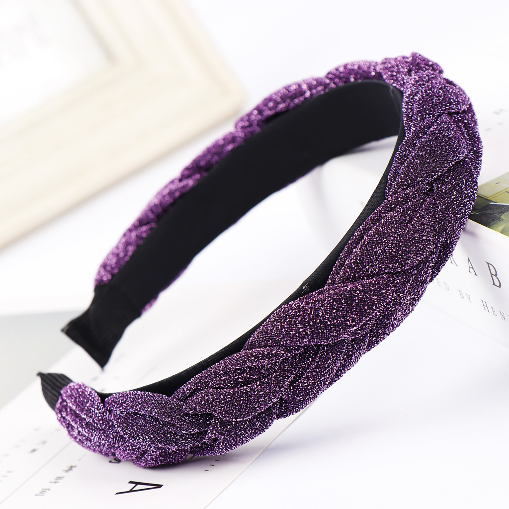 Bright silk cloth wide brimmed bow headband Light Purple - Shop at LoveMi