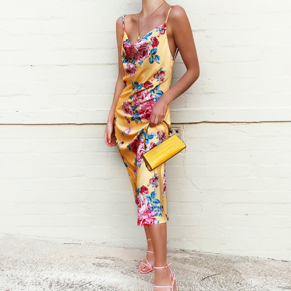 Printed suspender dress