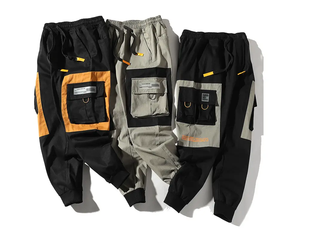 Multi - pocket loose - fitting trousers