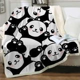 Panda series flannel digital printing blanket