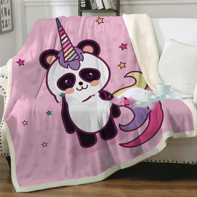 Panda series flannel printed blanket Pink - Shop at LoveMi