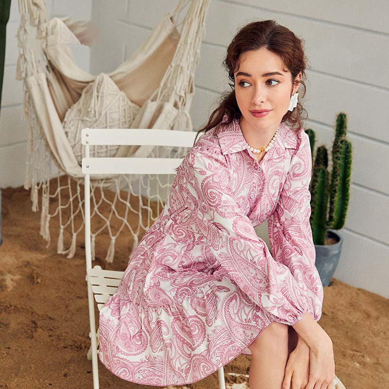 Ethnic totem shirt-dress