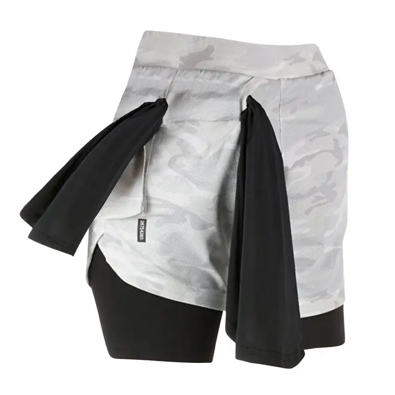Double-layer sports shorts quick-drying camo