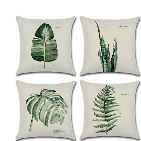 Plain and Elegant Flax Leaf Pillow
