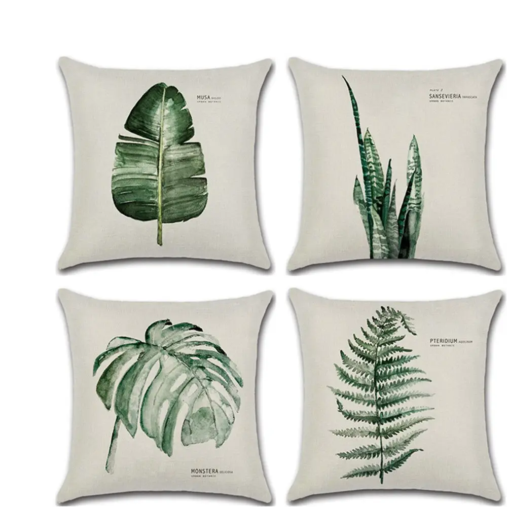 Plain and Elegant Flax Leaf Pillow