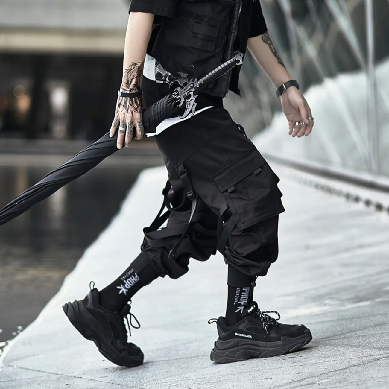 Guochao functional wind pants