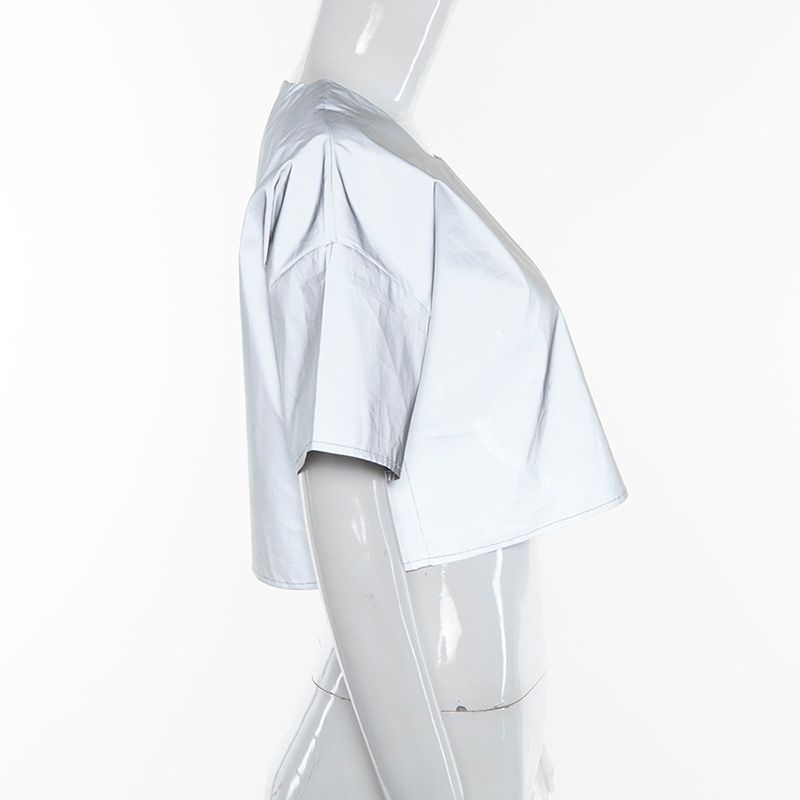 Loose reflective short T-shirt