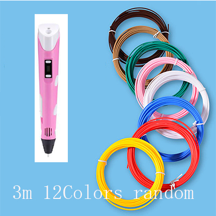3D print pen 3D pen two generation graffiti 3D stereoscopic paintbrush children puzzle painting toys Pink 3M USB
