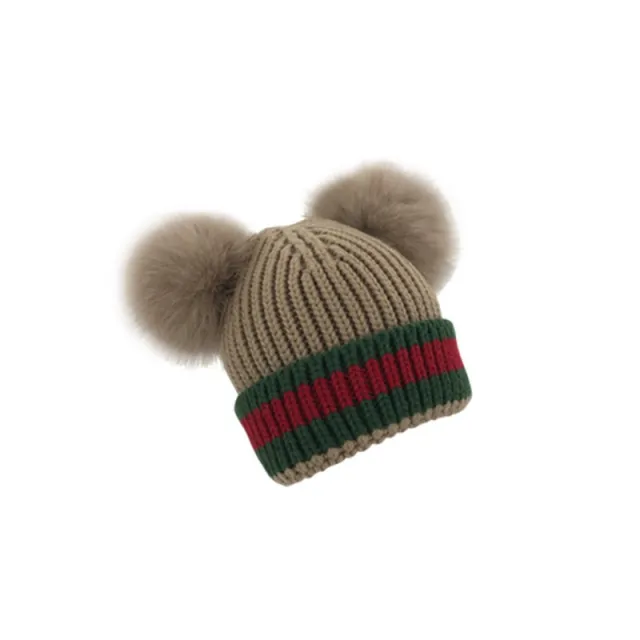 Korean knitted wool hat Coffee - Shop at LoveMi