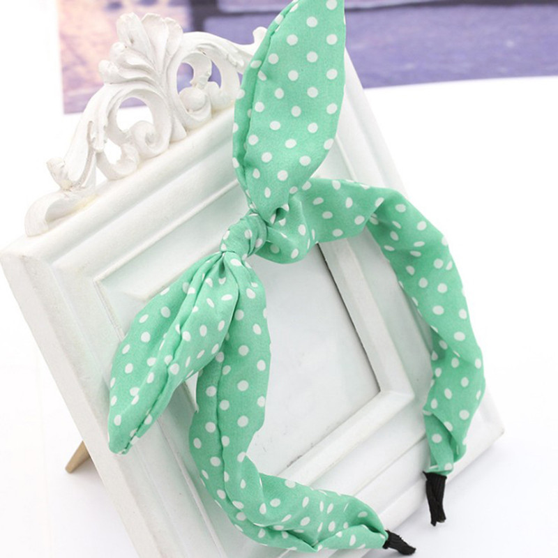 Polka dot hairpin headband ears Green Dots - Shop at LoveMi