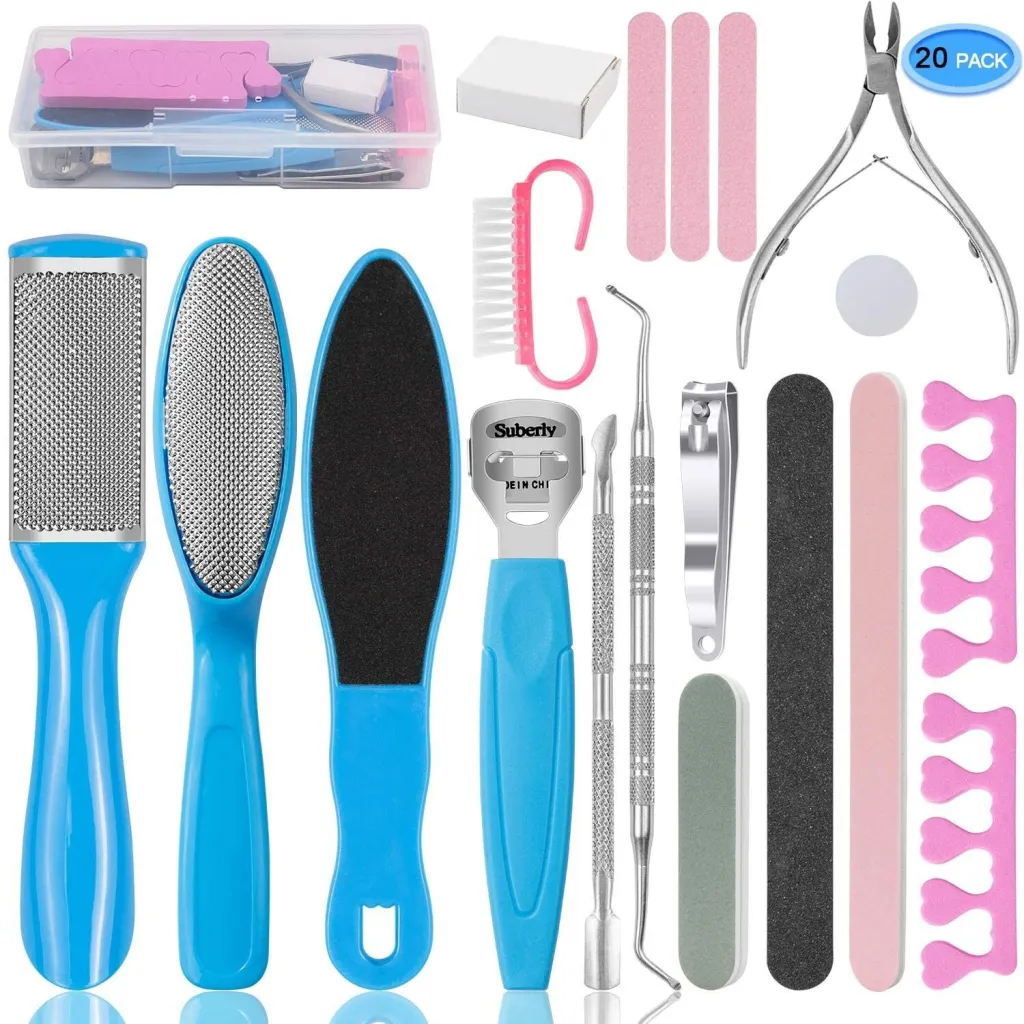 8-in-1 foot board file pedicure set - Blue 20Piece Set