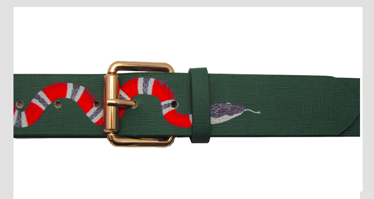 Men's leather snake belt