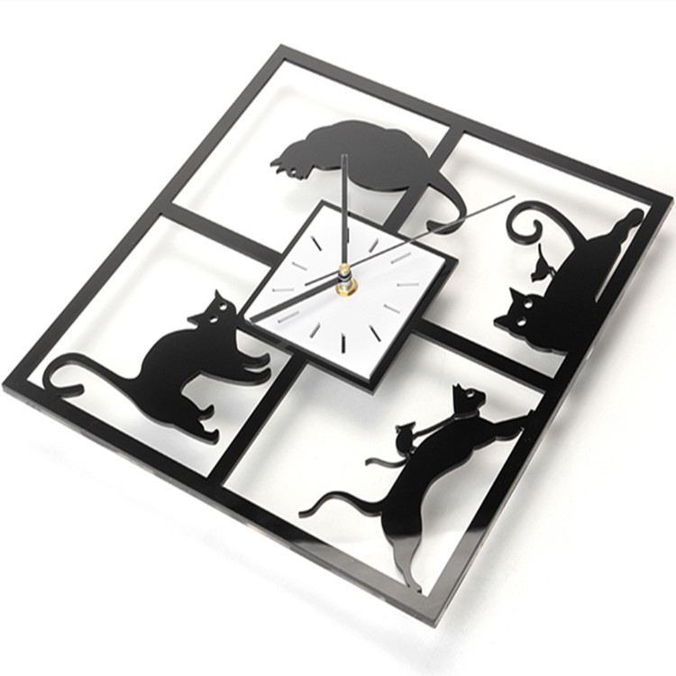 Acrylic Cattail Wall Clock, Silent Movement, picture 3 of 3