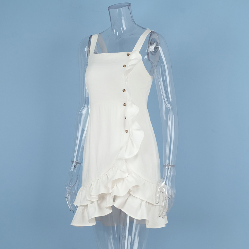 Pure white suspender dress