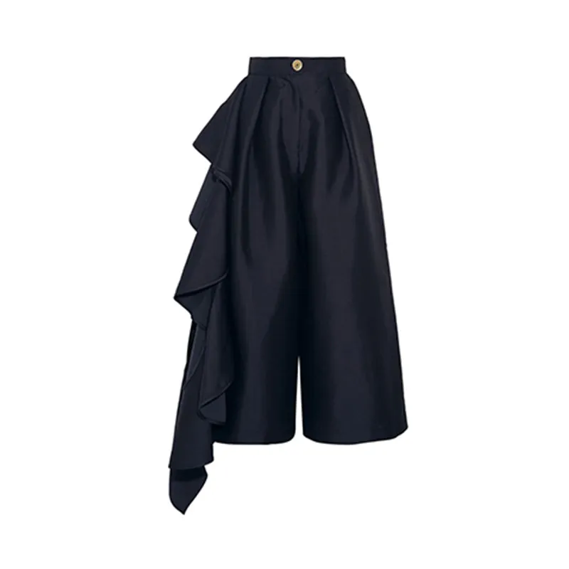 Irregular cropped trousers - Dark Blue