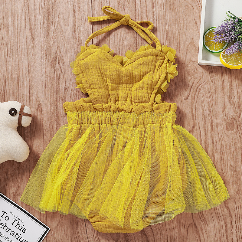 Petal lace mesh sling bodysuit