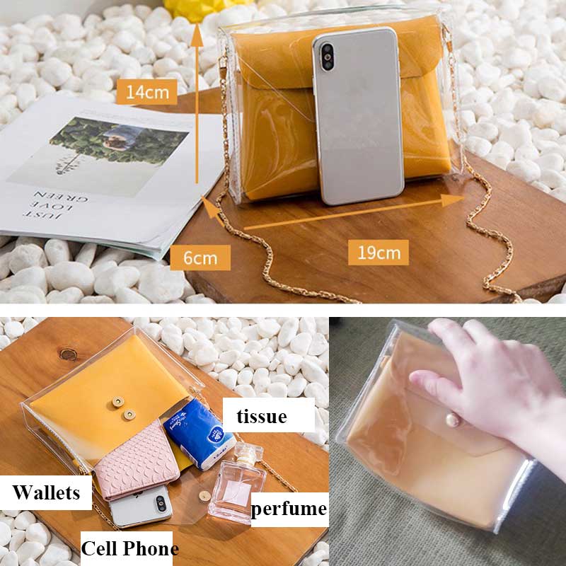 Ladies transparent one-shoulder diagonal bag