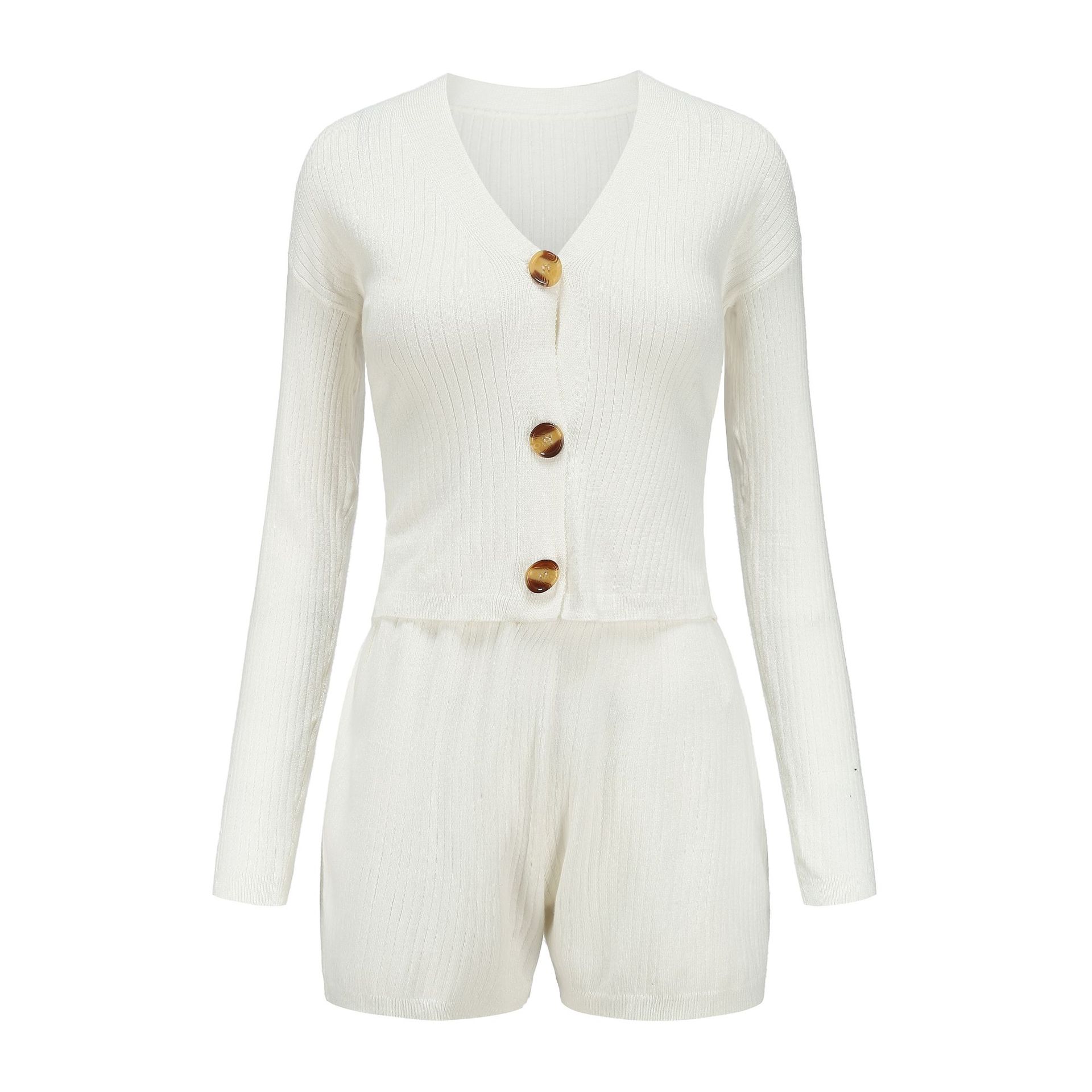 Fashion casual sweater shorts suit