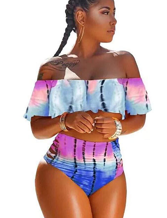 Ruffle shorts split swimsuit suit