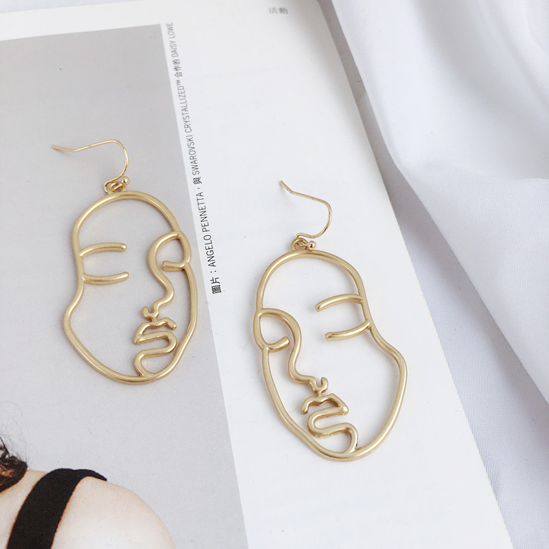 Personalized Matte Face , Hollow Design Earrings