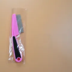 In addition to fleas dog comb needle pet comb - Pink - View 1