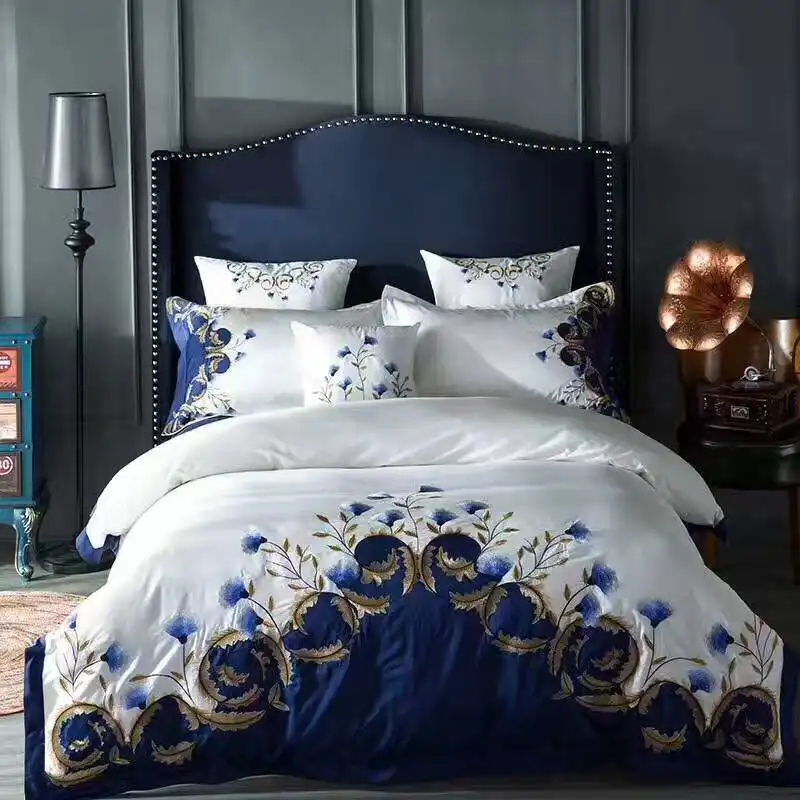 Four-piece satin embroidery flower set