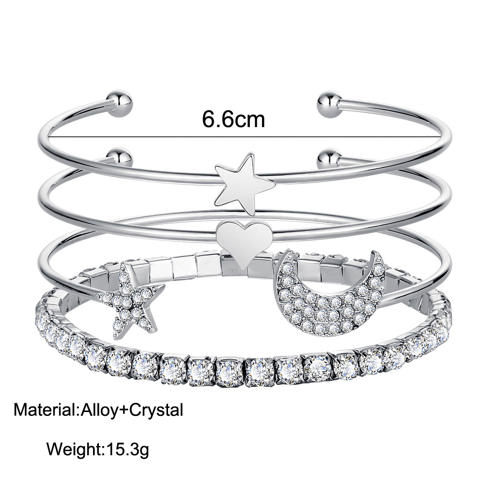 Stars and moon four-piece bracelet set