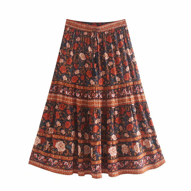 Lace rayon elastic skirt women's clothing