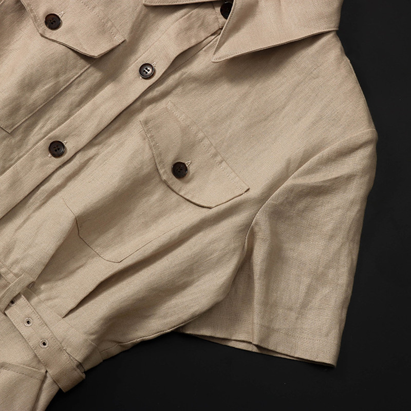 Linen French tooling style dress women