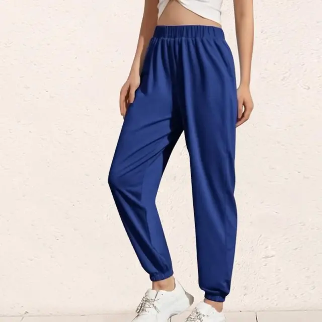 Women's solid color casual sports pants Blue - Shop at LoveMi