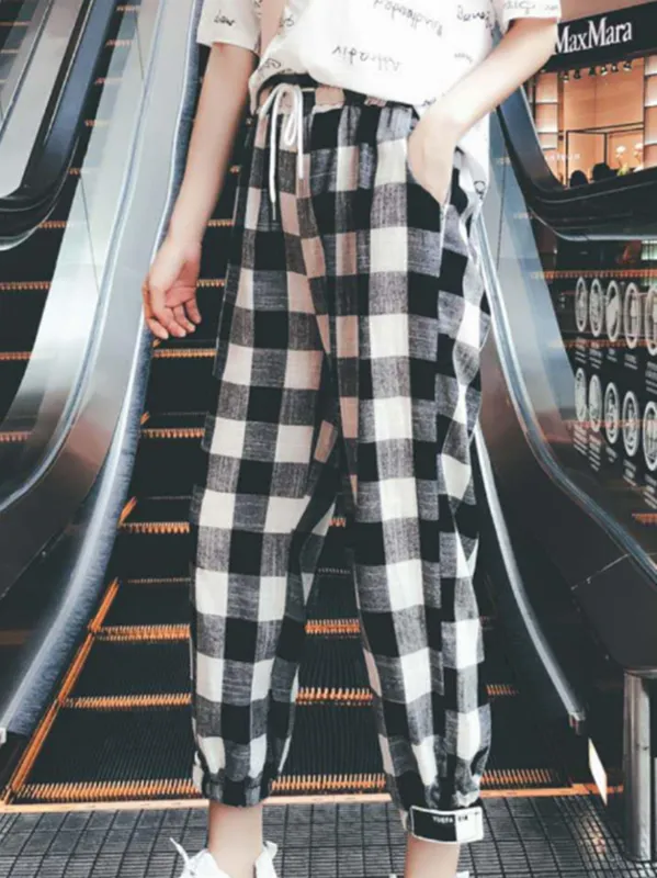 All match loose harem pants Lattice - Shop at LoveMi