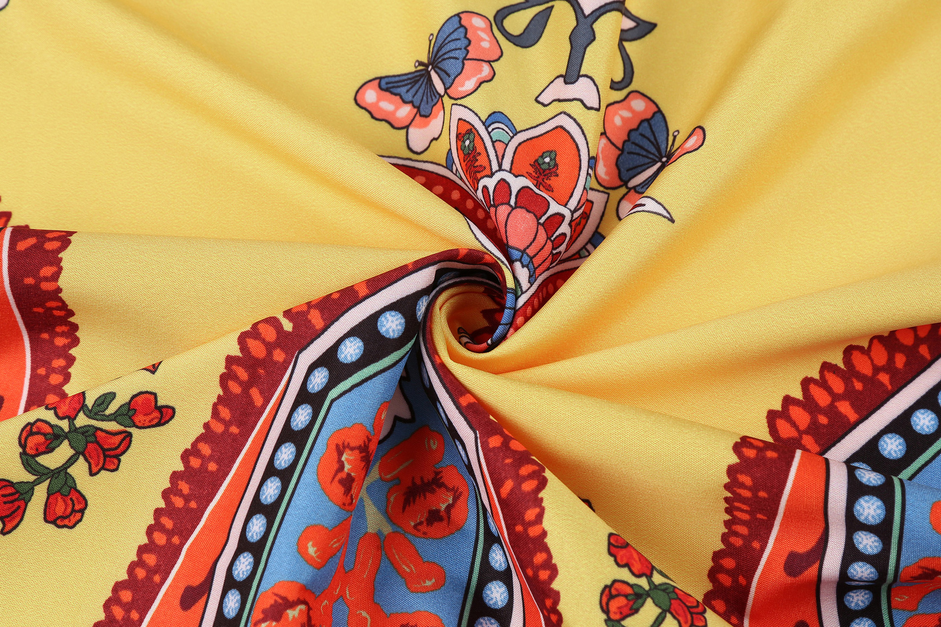 Vintage print dress V-neck sleeveless